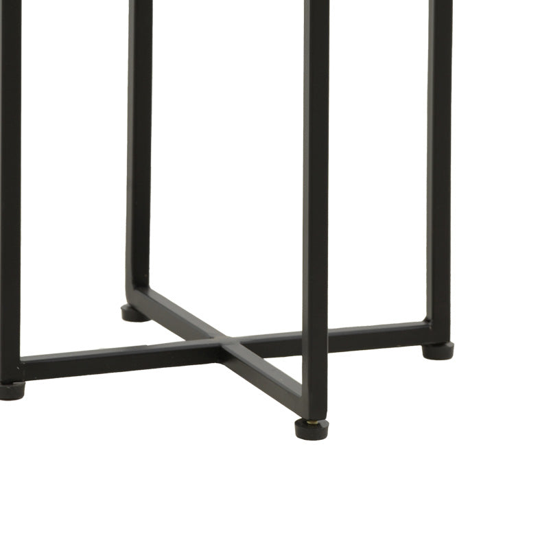 Βοηθητικό τραπέζι Miles ΙΙ pakoworld μασίφ ξύλο ακακίας σε φυσική απόχρωση με μαύρα μεταλλικά πόδια 29x29x54εκ - Hippiehome.gr