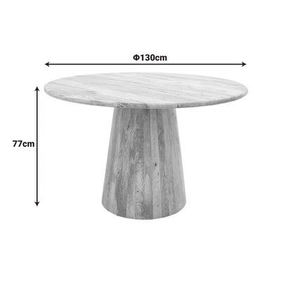 Τραπέζι Rahma I pakoworld μασιφ ξύλο mango 3εκ σε φυσική απόχρωση Φ120x77εκ - Hippiehome.gr