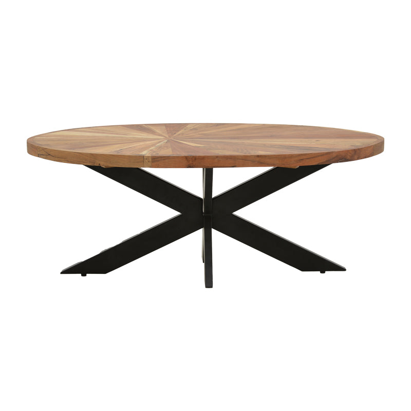 Τραπέζι σαλονιού Fardy pakoworld μασίφ ξύλο ακακίας σε φυσική απόχρωση με μαύρα μεταλλικά πόδια 120x60x45εκ - Hippiehome.gr