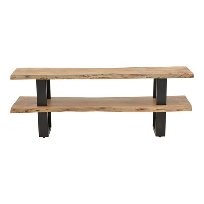 Έπιπλο τηλεόρασης Fuji pakoworld μασίφ ξύλο ακακίας σε φυσική απόχρωση με μαύρα μεταλλικά πόδια 140x40x52εκ - Hippiehome.gr