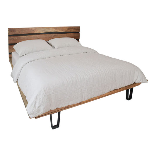 Κρεβάτι Imena pakoworld διπλό μασίφ ξύλο σε φυσική απόχρωση 160x200εκ - Hippiehome.gr