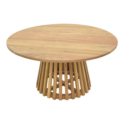 Τραπέζι σαλονιού Radiane pakoworld μασίφ ξύλο ακακίας σε φυσική απόχρωση Φ80x40εκ - Hippiehome.gr