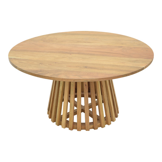 Τραπέζι σαλονιού Radiane pakoworld μασίφ ξύλο ακακίας σε φυσική απόχρωση Φ80x40εκ - Hippiehome.gr