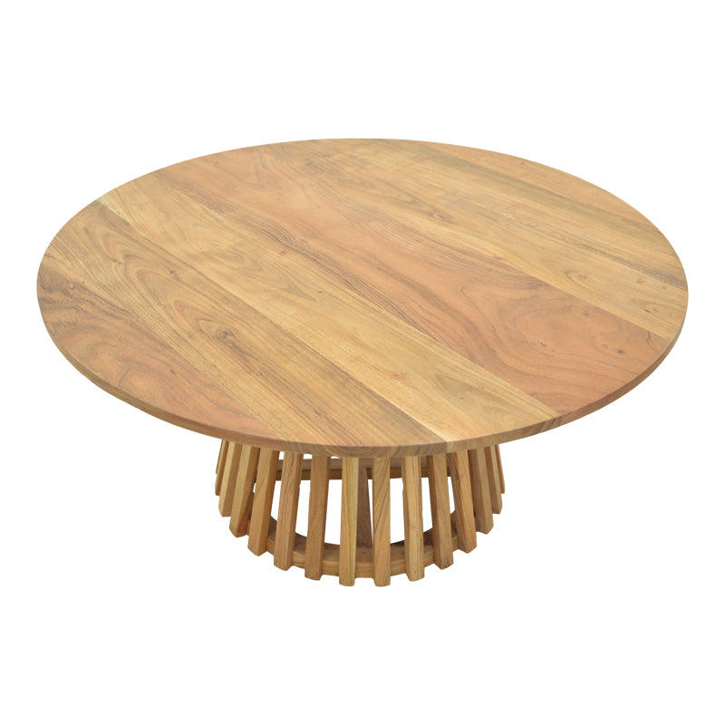 Τραπέζι σαλονιού Radiane pakoworld μασίφ ξύλο ακακίας σε φυσική απόχρωση Φ80x40εκ - Hippiehome.gr