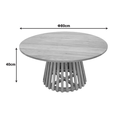 Τραπέζι σαλονιού Radiane pakoworld μασίφ ξύλο ακακίας σε φυσική απόχρωση Φ80x40εκ - Hippiehome.gr