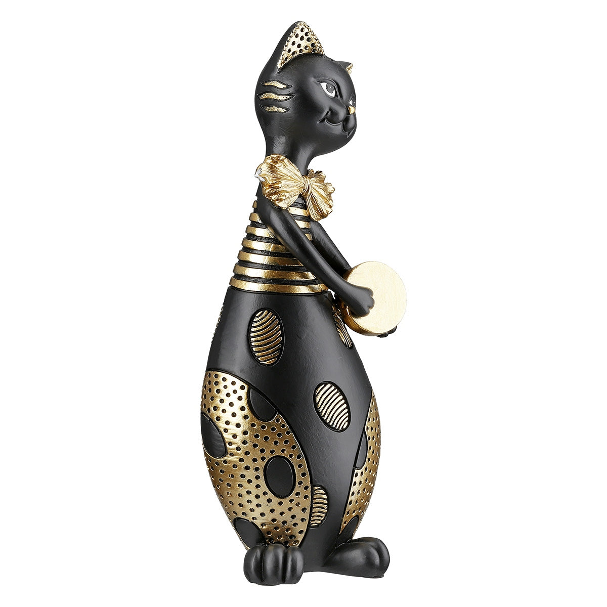 Φιγούρα Cat "Chapel" Πολυρεζίνη Μαύρο PU 4 9x6x23cm - Hippiehome.gr