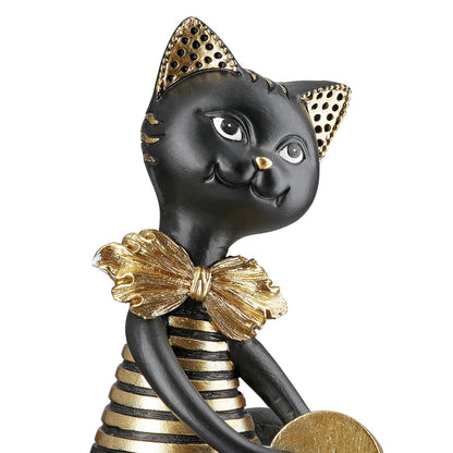 Φιγούρα Cat "Chapel" Πολυρεζίνη Μαύρο PU 4 9x6x23cm - Hippiehome.gr
