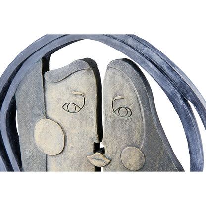 Γλυπτό Round "Abstract" Couple Motif Πολυρεζίνη Μαύρο Μπρούντζινο PU 28.5x8x31cm - Hippiehome.gr