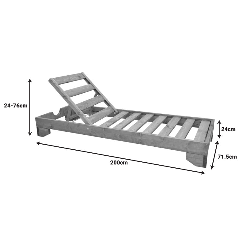 Ξαπλώστρα Fendy pakoworld ξύλο ελάτου σε φυσική απόχρωση 71.5x200x24εκ - Hippiehome.gr