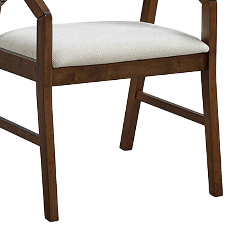 Πολυθρόνα Livia pakoworld rubberwood σε καρυδί-εκρού απόχρωση 47.5x54.5x78εκ - Hippiehome.gr