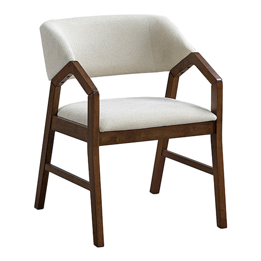 Πολυθρόνα Livia pakoworld rubberwood σε καρυδί-εκρού απόχρωση 47.5x54.5x78εκ - Hippiehome.gr