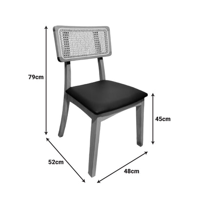 Καρέκλα Renna pakoworld ξύλο οξιάς σε φυσική απόχρωση με μαύρο pu μαξιλάρι 48x52x79εκ - Hippiehome.gr