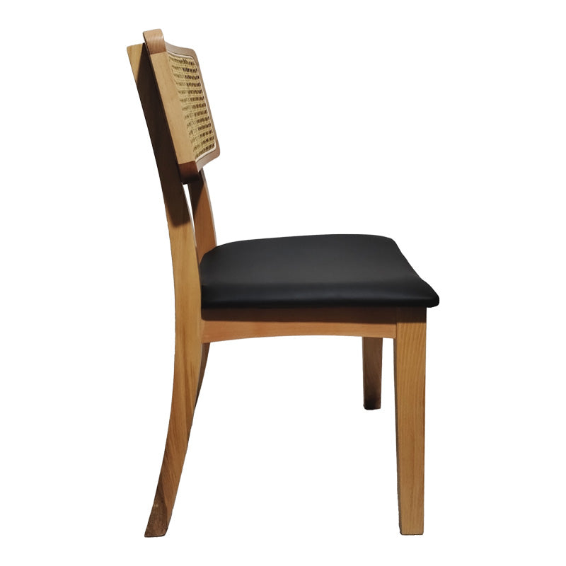 Καρέκλα Renna pakoworld ξύλο οξιάς σε φυσική απόχρωση με μαύρο pu μαξιλάρι 48x52x79εκ - Hippiehome.gr