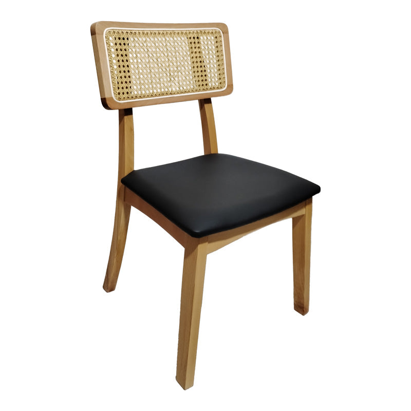 Καρέκλα Renna pakoworld ξύλο οξιάς σε φυσική απόχρωση με μαύρο pu μαξιλάρι 48x52x79εκ - Hippiehome.gr