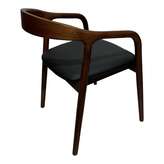 Πολυθρόνα Hogie pakoworld rubberwood καρυδί- μαύρο pu μαξιλάρι 61x60x76εκ - Hippiehome.gr