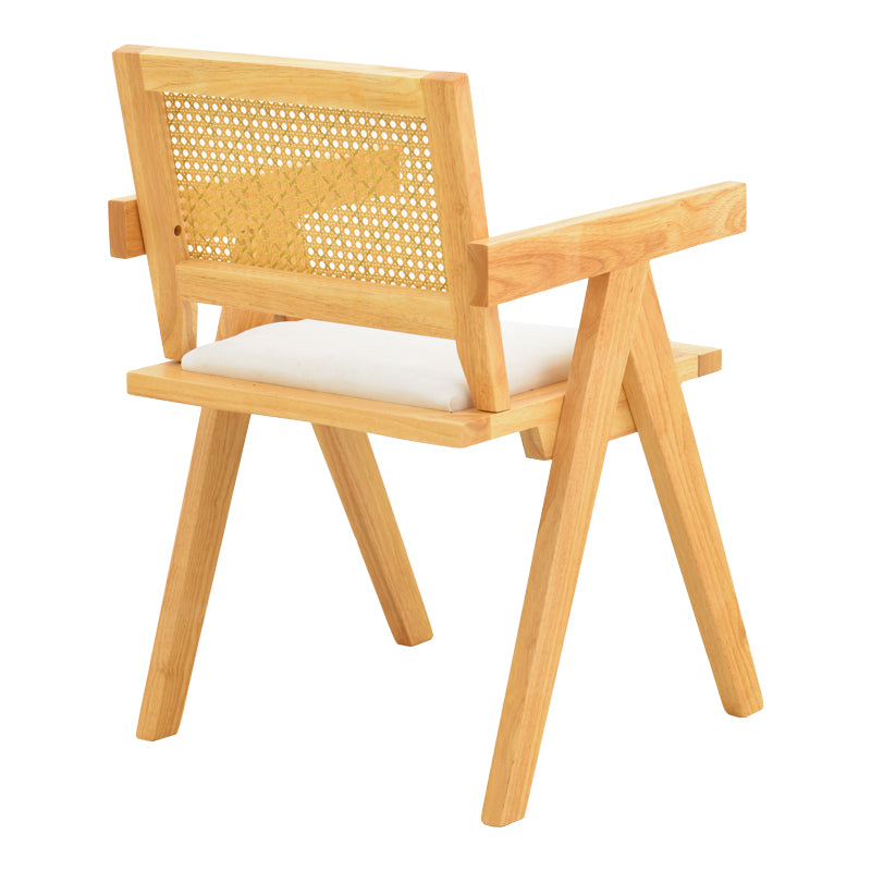 Πολυθρόνα Winslow pakoworld rubberwood σε φυσική απόχρωση-ύφασμα λευκό 51x54x80εκ - Hippiehome.gr