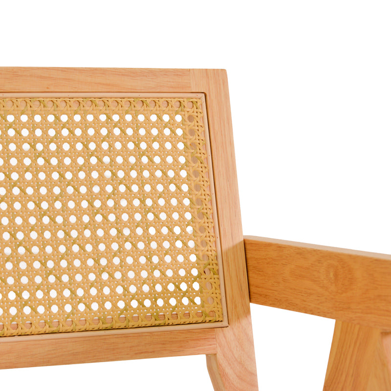 Πολυθρόνα Winslow pakoworld rubberwood σε φυσική απόχρωση-ύφασμα λευκό 51x54x80εκ - Hippiehome.gr