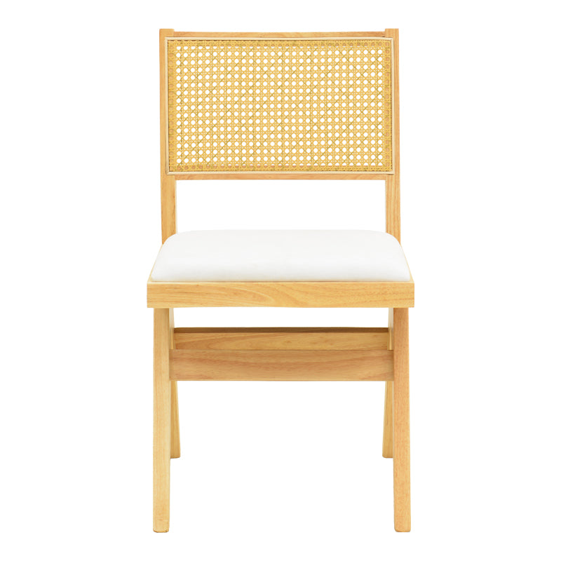 Καρέκλα Winslow pakoworld rubberwood σε φυσική απόχρωση-ύφασμα λευκό 46x58x80εκ - Hippiehome.gr