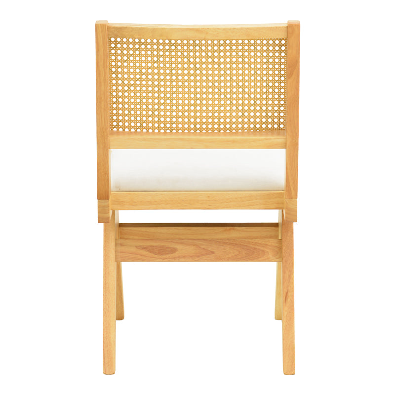 Καρέκλα Winslow pakoworld rubberwood σε φυσική απόχρωση-ύφασμα λευκό 46x58x80εκ - Hippiehome.gr