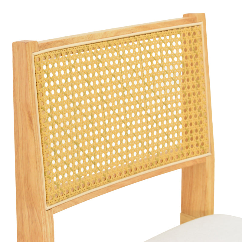 Καρέκλα Winslow pakoworld rubberwood σε φυσική απόχρωση-ύφασμα λευκό 46x58x80εκ - Hippiehome.gr