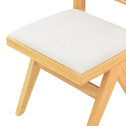 Καρέκλα Winslow pakoworld rubberwood σε φυσική απόχρωση-ύφασμα λευκό 46x58x80εκ - Hippiehome.gr