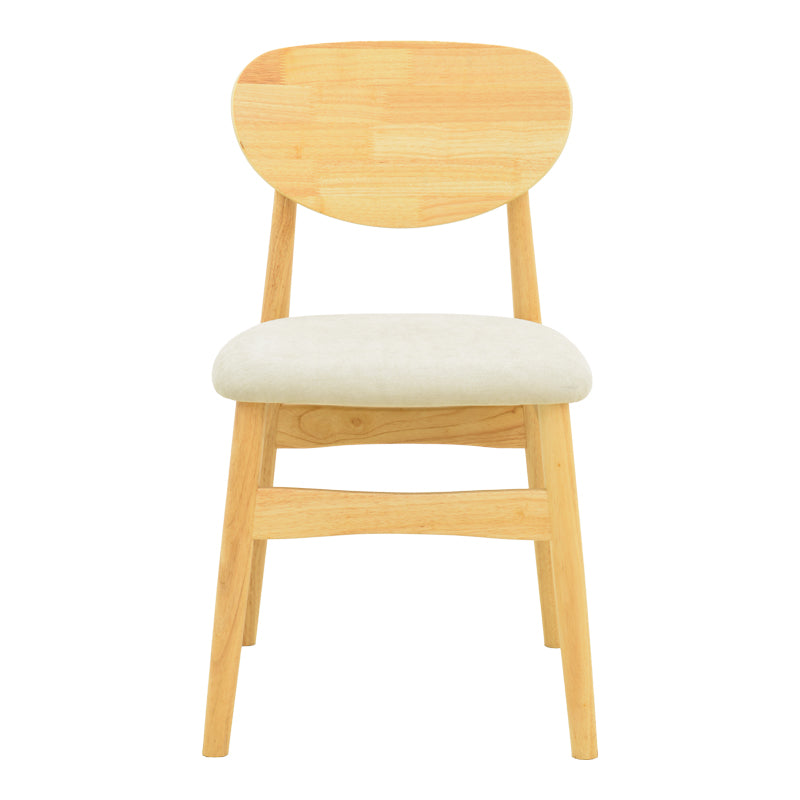 Καρέκλα Cardith pakoworld rubberwood-plywood σε φυσική απόχρωση-ύφασμα γκρι-μπεζ 48x51x78εκ - Hippiehome.gr