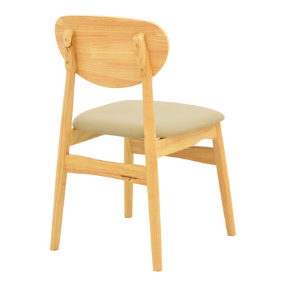 Καρέκλα Cardith pakoworld rubberwood-plywood σε φυσική απόχρωση-pu μπεζ 48x51x78εκ - Hippiehome.gr