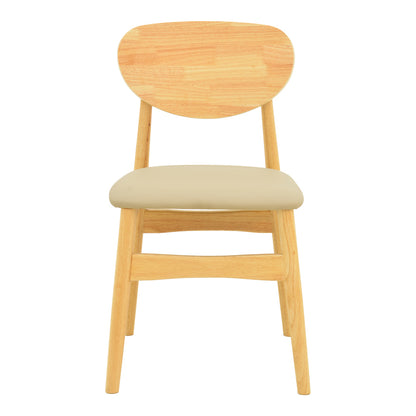 Καρέκλα Cardith pakoworld rubberwood-plywood σε φυσική απόχρωση-pu μπεζ 48x51x78εκ - Hippiehome.gr