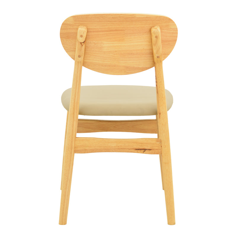 Καρέκλα Cardith pakoworld rubberwood-plywood σε φυσική απόχρωση-pu μπεζ 48x51x78εκ - Hippiehome.gr