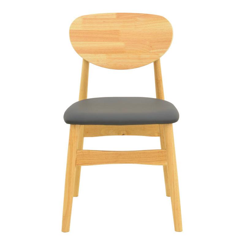 Καρέκλα Cardith pakoworld rubberwood-plywood σε φυσική απόχρωση-pu μαύρο 48x51x78εκ - Hippiehome.gr