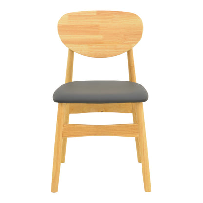 Καρέκλα Cardith pakoworld rubberwood-plywood σε φυσική απόχρωση-pu μαύρο 48x51x78εκ - Hippiehome.gr