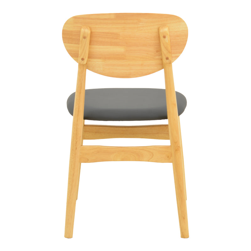 Καρέκλα Cardith pakoworld rubberwood-plywood σε φυσική απόχρωση-pu μαύρο 48x51x78εκ - Hippiehome.gr