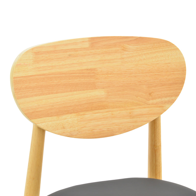 Καρέκλα Cardith pakoworld rubberwood-plywood σε φυσική απόχρωση-pu μαύρο 48x51x78εκ - Hippiehome.gr