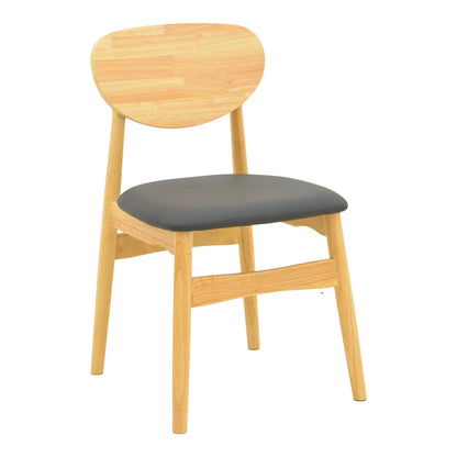 Καρέκλα Cardith pakoworld rubberwood-plywood σε φυσική απόχρωση-pu μαύρο 48x51x78εκ - Hippiehome.gr