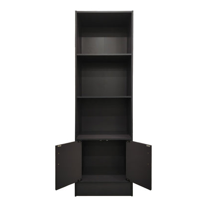 Βιβλιοθήκη Tekaro I pakoworld σε ανθρακί απόχρωση 57x33x180εκ - Hippiehome.gr