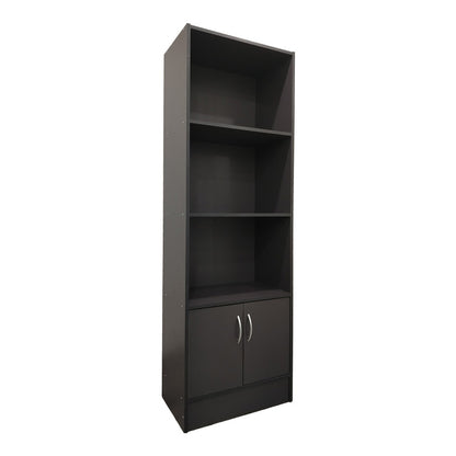 Βιβλιοθήκη Tekaro I pakoworld σε ανθρακί απόχρωση 57x33x180εκ - Hippiehome.gr