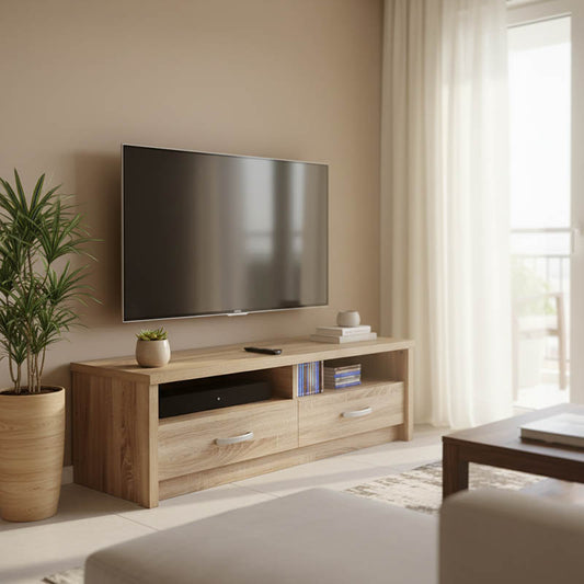 Έπιπλο τηλεόρασης Podizor pakoworld σε sonoma απόχρωση 120x45x42.5εκ - Hippiehome.gr