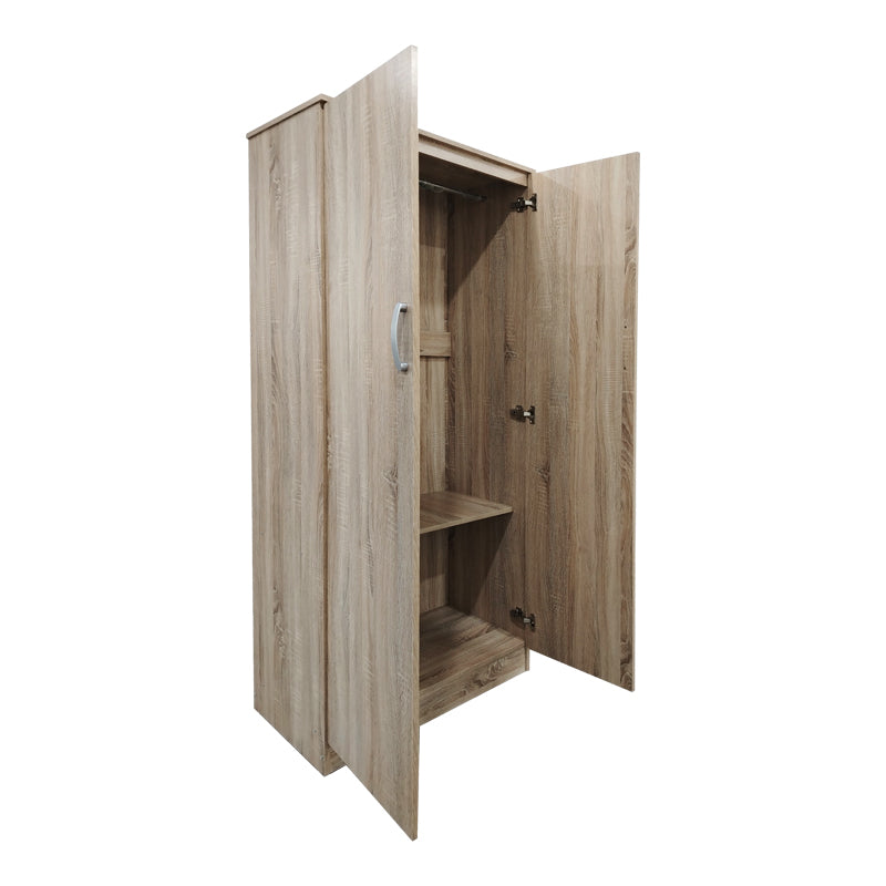 Ντουλάπα δίφυλλη Athos pakoworld σε Sonoma απόχρωση 80x42x180εκ - Hippiehome.gr