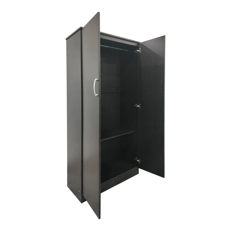 Ντουλάπα δίφυλλη Athos pakoworld σε wenge απόχρωση 80x42x180εκ - Hippiehome.gr