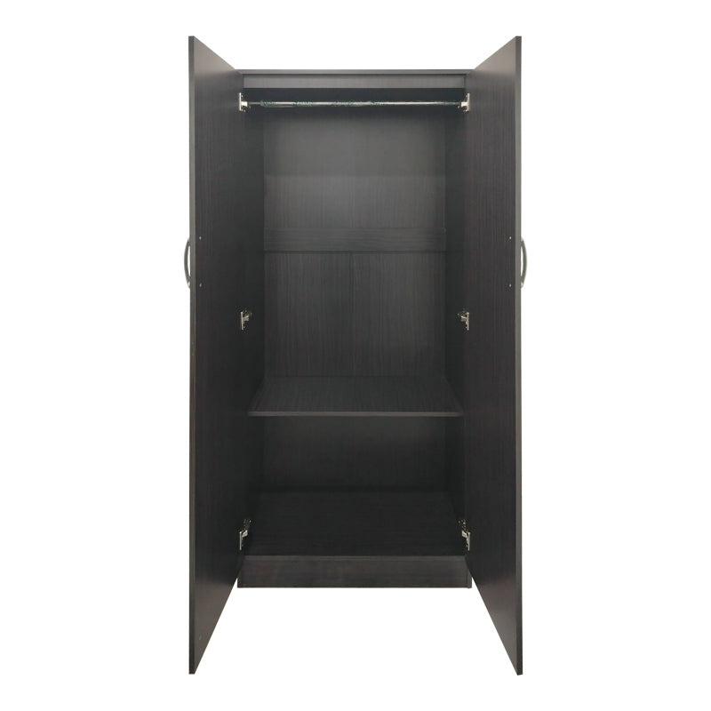 Ντουλάπα δίφυλλη Athos pakoworld σε wenge απόχρωση 80x42x180εκ - Hippiehome.gr