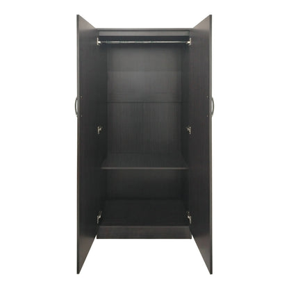 Ντουλάπα δίφυλλη Athos pakoworld σε wenge απόχρωση 80x42x180εκ - Hippiehome.gr