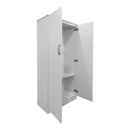 Ντουλάπα δίφυλλη Athos pakoworld σε λευκή απόχρωση 80x42x180εκ - Hippiehome.gr
