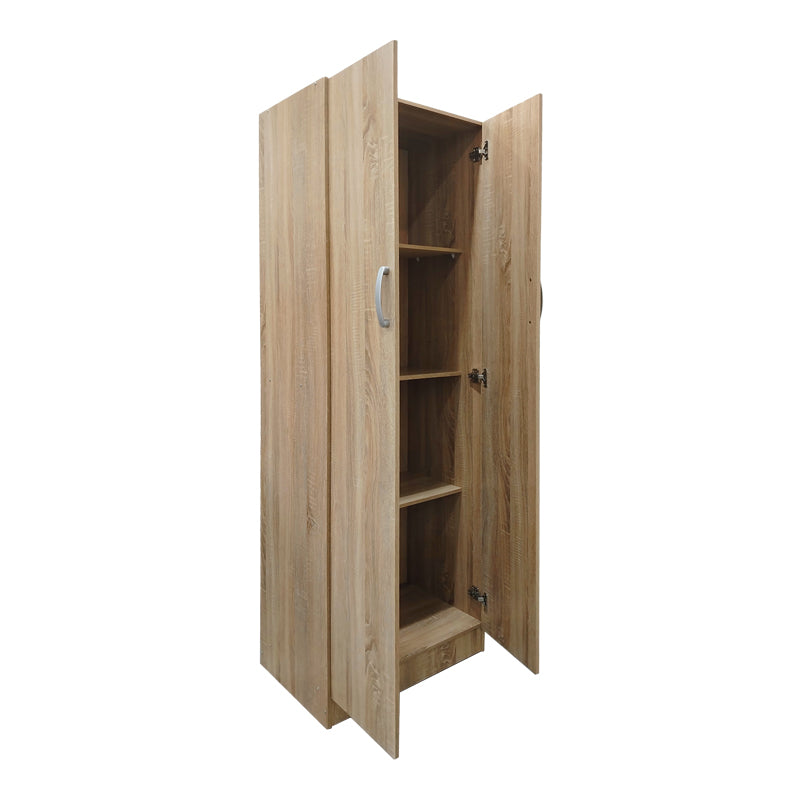 Ντουλάπα δίφυλλη Athos pakoworld σε sonoma απόχρωση 60x42x180εκ - Hippiehome.gr