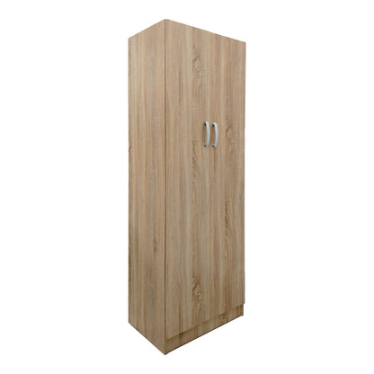 Ντουλάπα δίφυλλη Athos pakoworld σε sonoma απόχρωση 60x42x180εκ - Hippiehome.gr