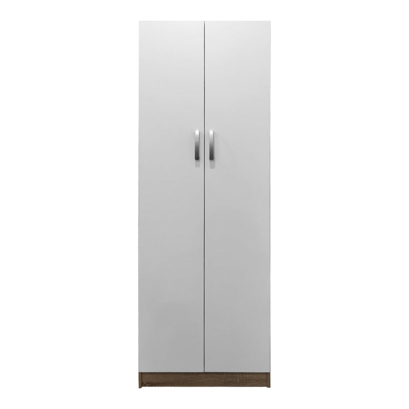 Ντουλάπα δίφυλλη Athos pakoworld σε sonoma-λευκή απόχρωση 60x42x180εκ - Hippiehome.gr