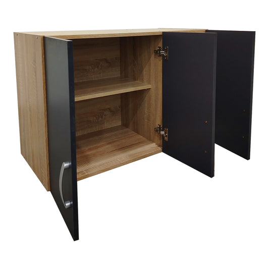 Πατάρι ντουλάπας τρίφυλλο Lego pakoworld σε sonoma-ανθρακί απόχρωση 90x41.5x60εκ - Hippiehome.gr