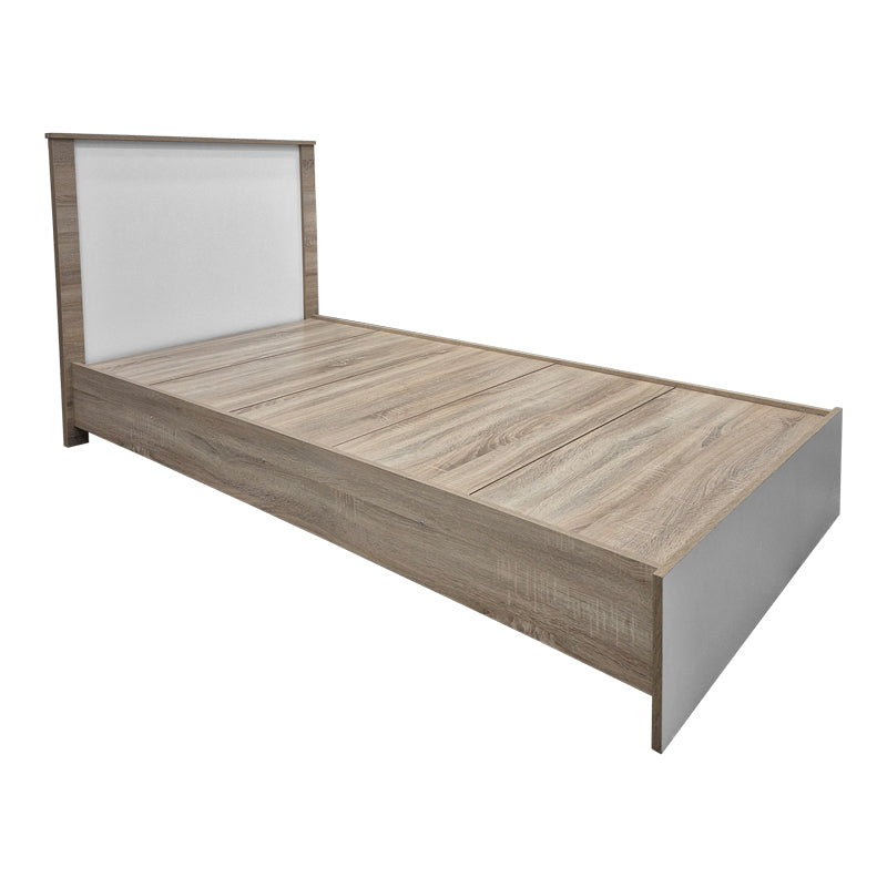 Κρεβάτι Athos pakoworld σε sonoma-λευκό απόχρωση 90x190εκ - Hippiehome.gr