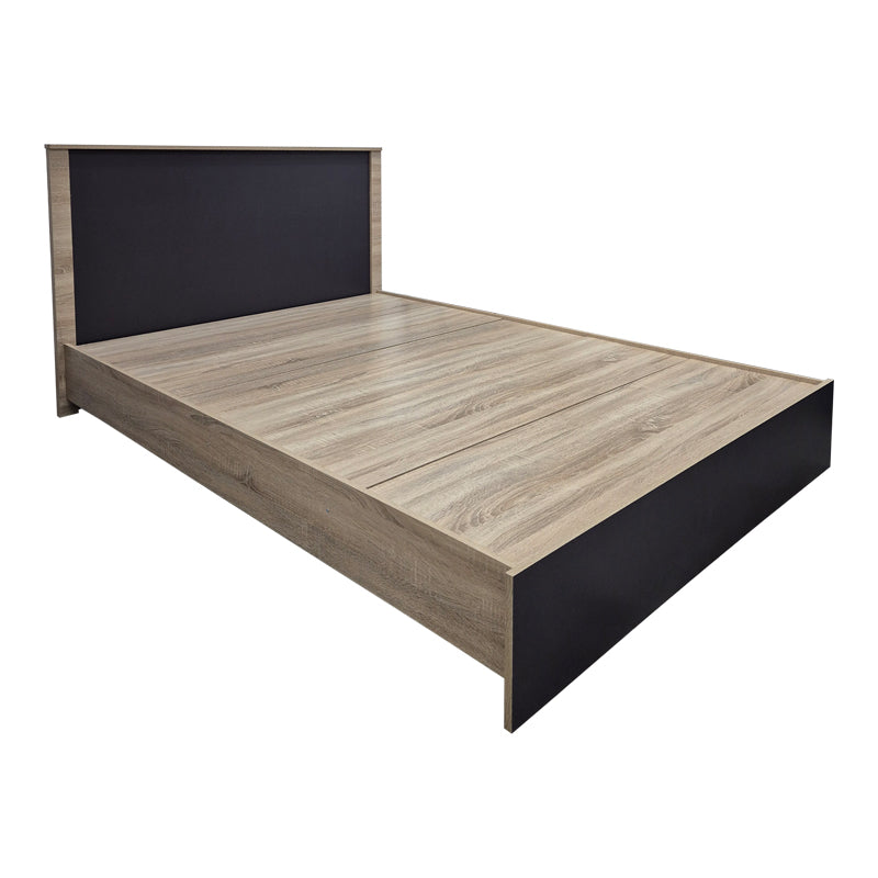 Κρεβάτι Athos pakoworld σε sonoma-ανθρακί απόχρωση 140x200εκ - Hippiehome.gr