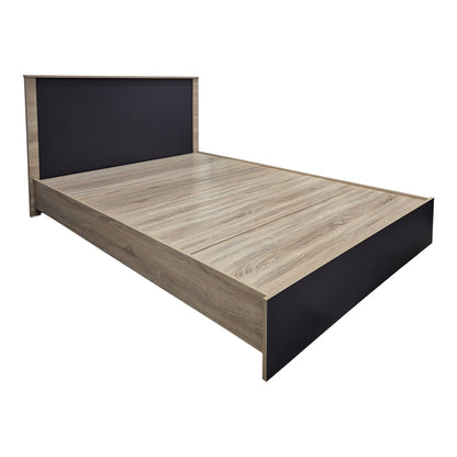 Κρεβάτι Athos pakoworld σε sonoma-ανθρακί απόχρωση 140x200εκ - Hippiehome.gr