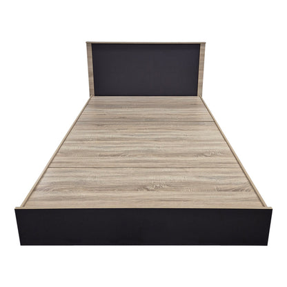 Κρεβάτι Athos pakoworld σε sonoma-ανθρακί απόχρωση 140x200εκ - Hippiehome.gr